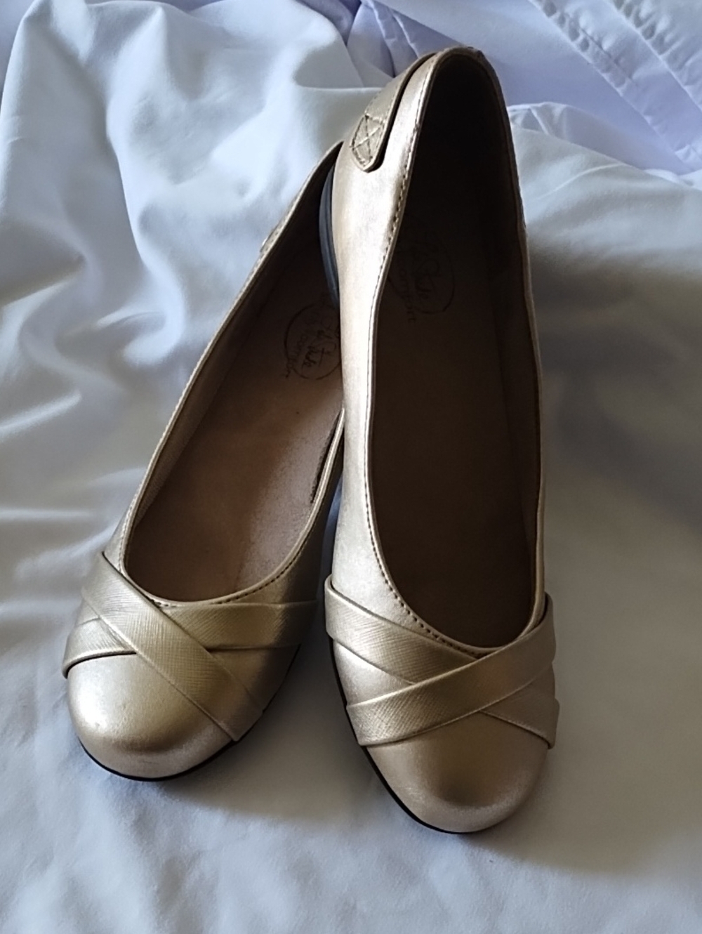 LifeStride Metallic Gold Women's Ballet Flats